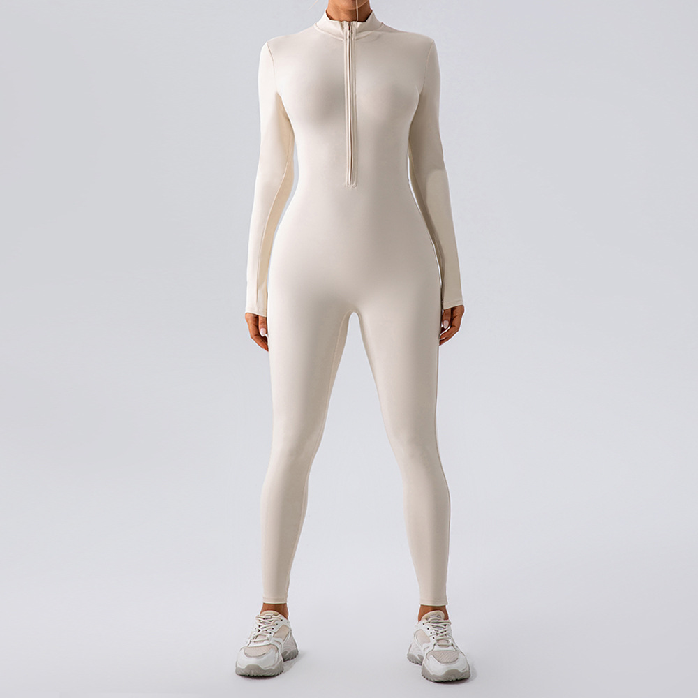Fleece-Lined Yoga Jumpsuit – Warm Stretchy Workout Romper