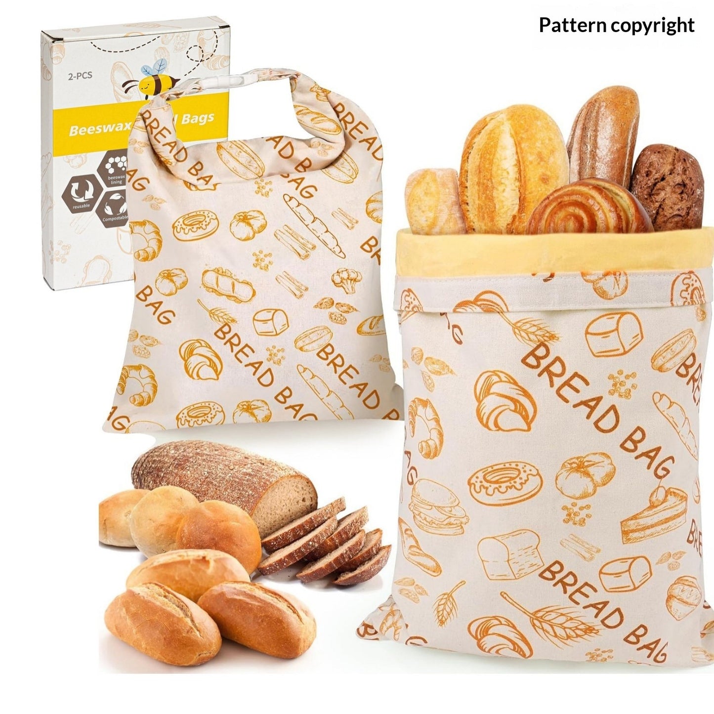 Cotton Linen Bread Bag – Reusable Bread Storage Bag