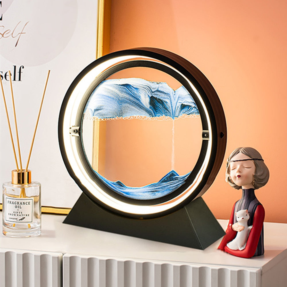 Moving Sand Art Landscape Table Lamp – USB LED Quicksand Lamp
