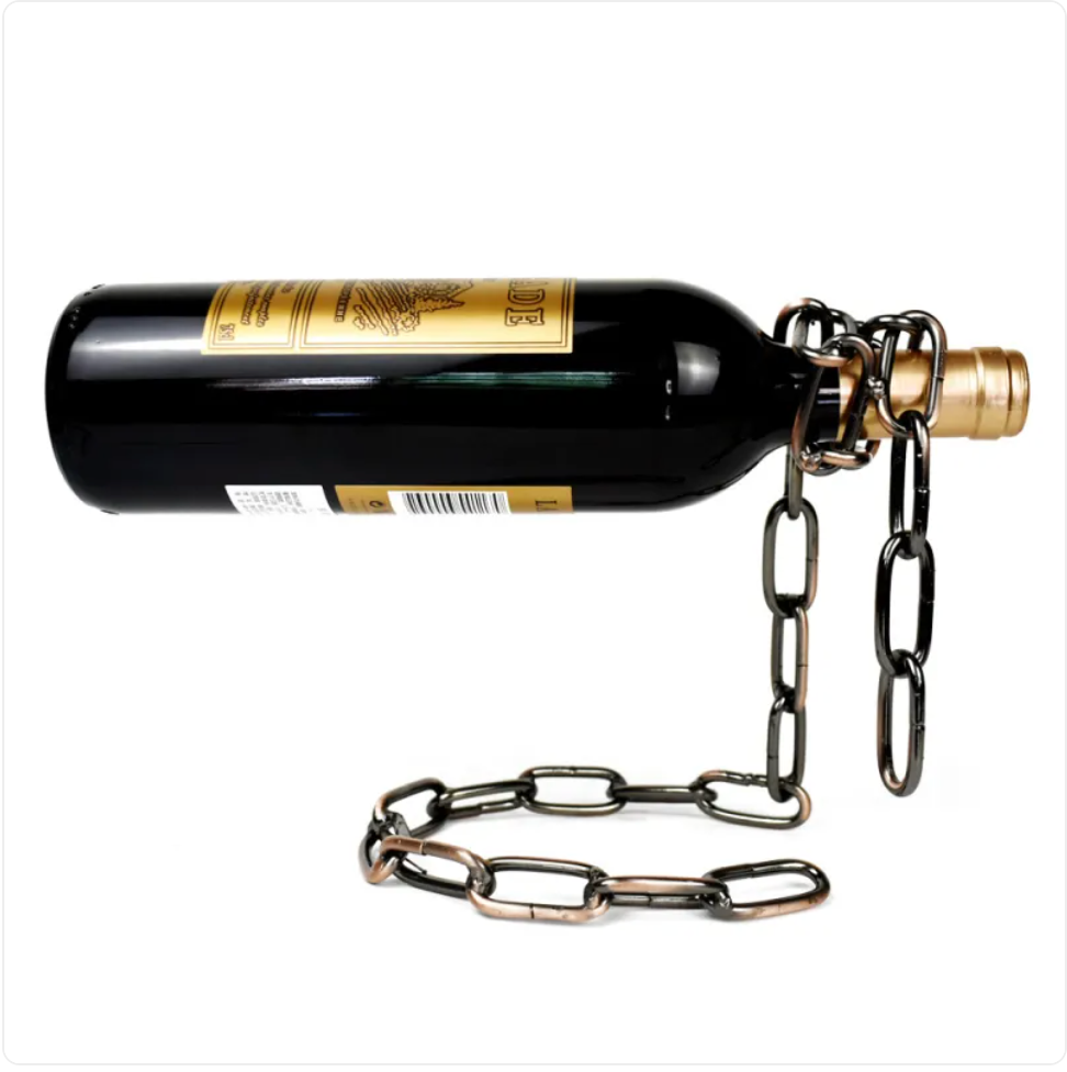 Suspension Chain Wine Rack – Metal Bottle Holder