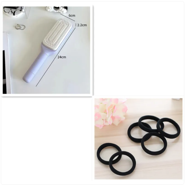 4-in-1 Self-Cleaning Hair Brush – Anti-Static Scalp Massager